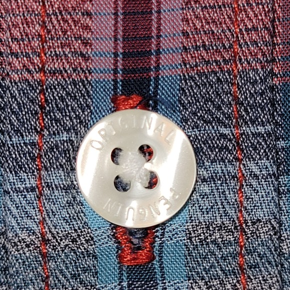 Original Penguin P55 Stretch Plaid Button Down Shirt NWT - Picture 4 of 7
